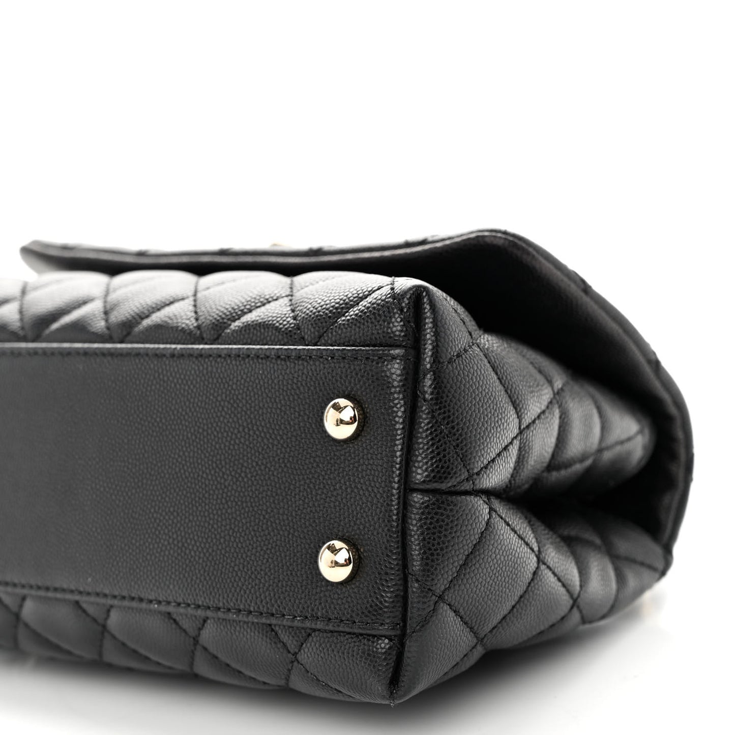 Caviar Quilted Mini Coco Handle Flap Black