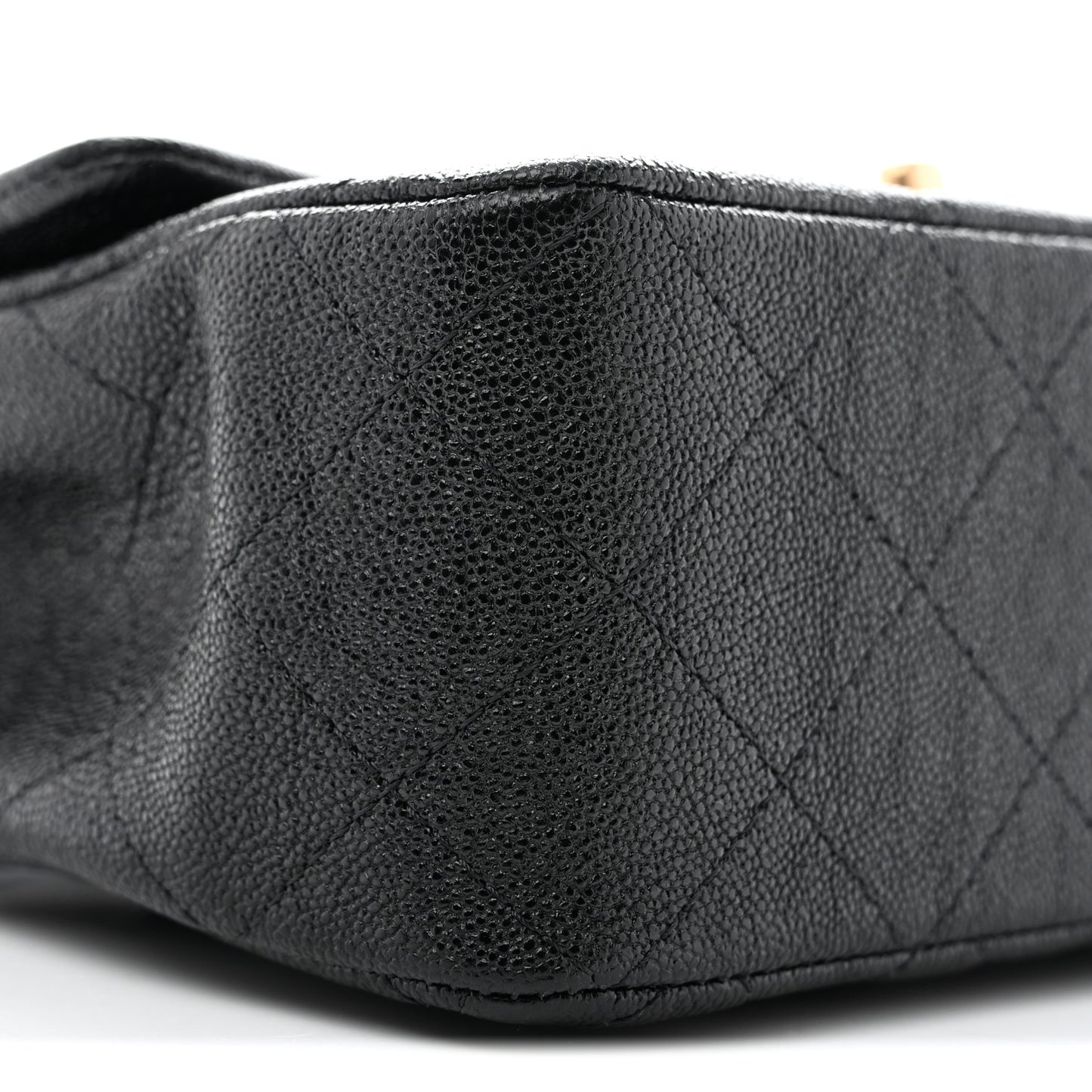 Caviar Quilted Mini Top Handle Rectangular Flap Black