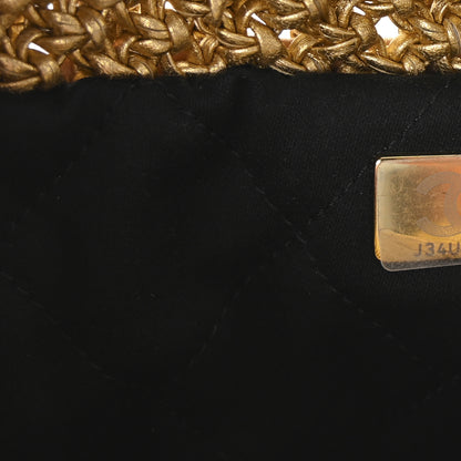 Chanel Metallic Calfskin Macrame Mini Chanel 22 Gold 7 of 11