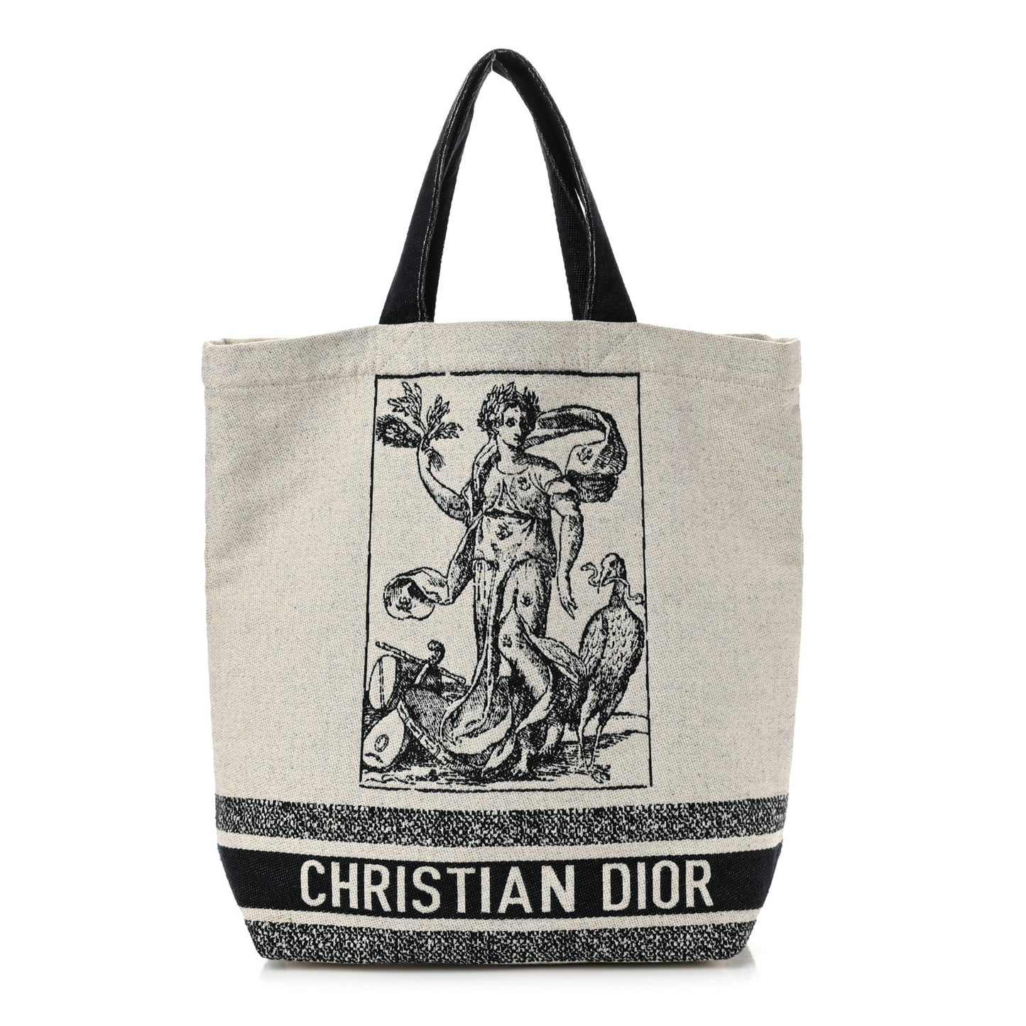 Canvas Print Cruise Tote Ivory Black