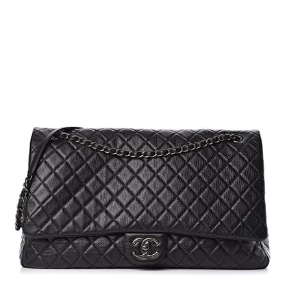 Chanel Calfskin Quilted XXL Travel Flap Bag Black 1 of 9