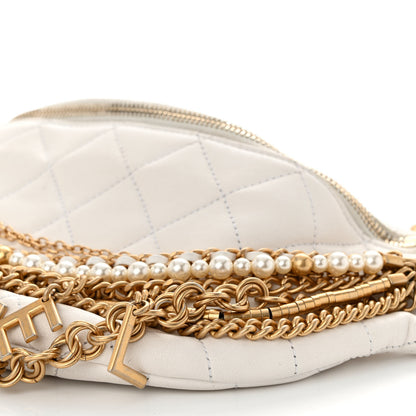 Chanel Lambskin Quilted All About Chains Waist Belt Bag White 9 of 11
