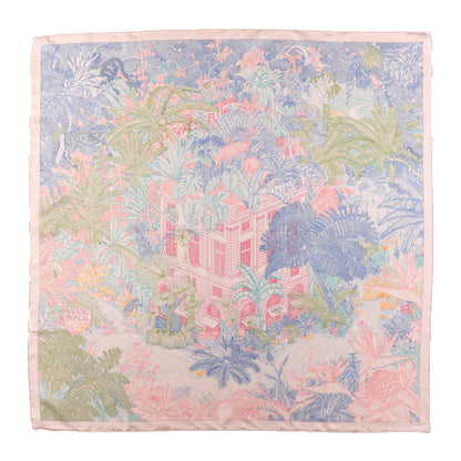 Hermes Silk Faubourg Tropical Scarf 90 Rose The Bleu Jean 1 of 4