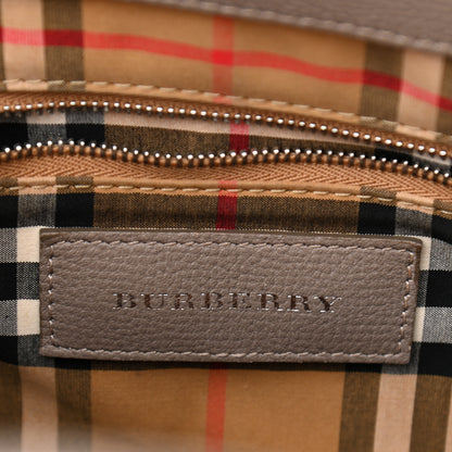 Burberry Derby Calfskin House Check Small Banner Tote Pale Taupe 6 of 15