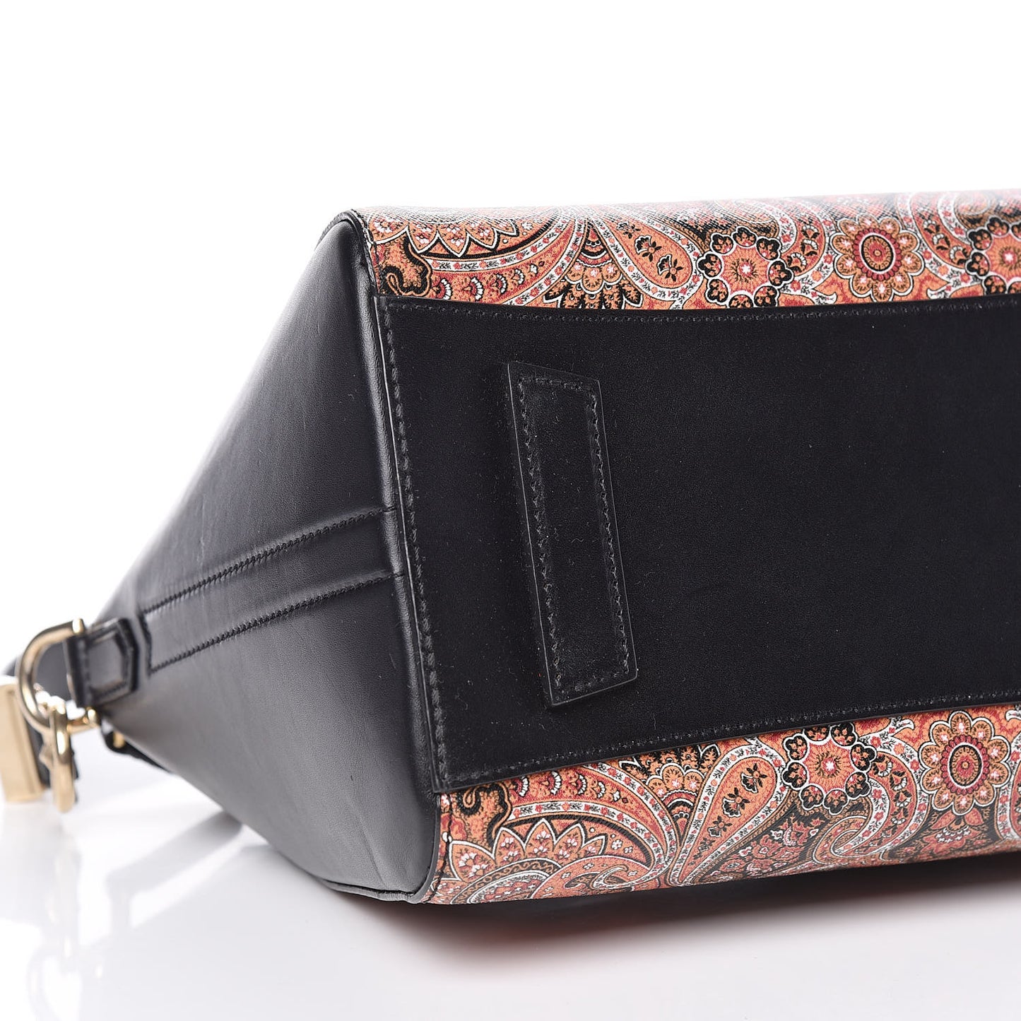 Textured Coated Canvas Paisley Print Small Antigona Black