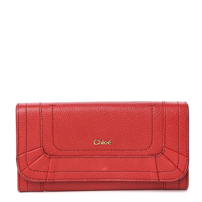 Chloe Grained Calfskin Paraty Continental Wallet Red 1 of 7