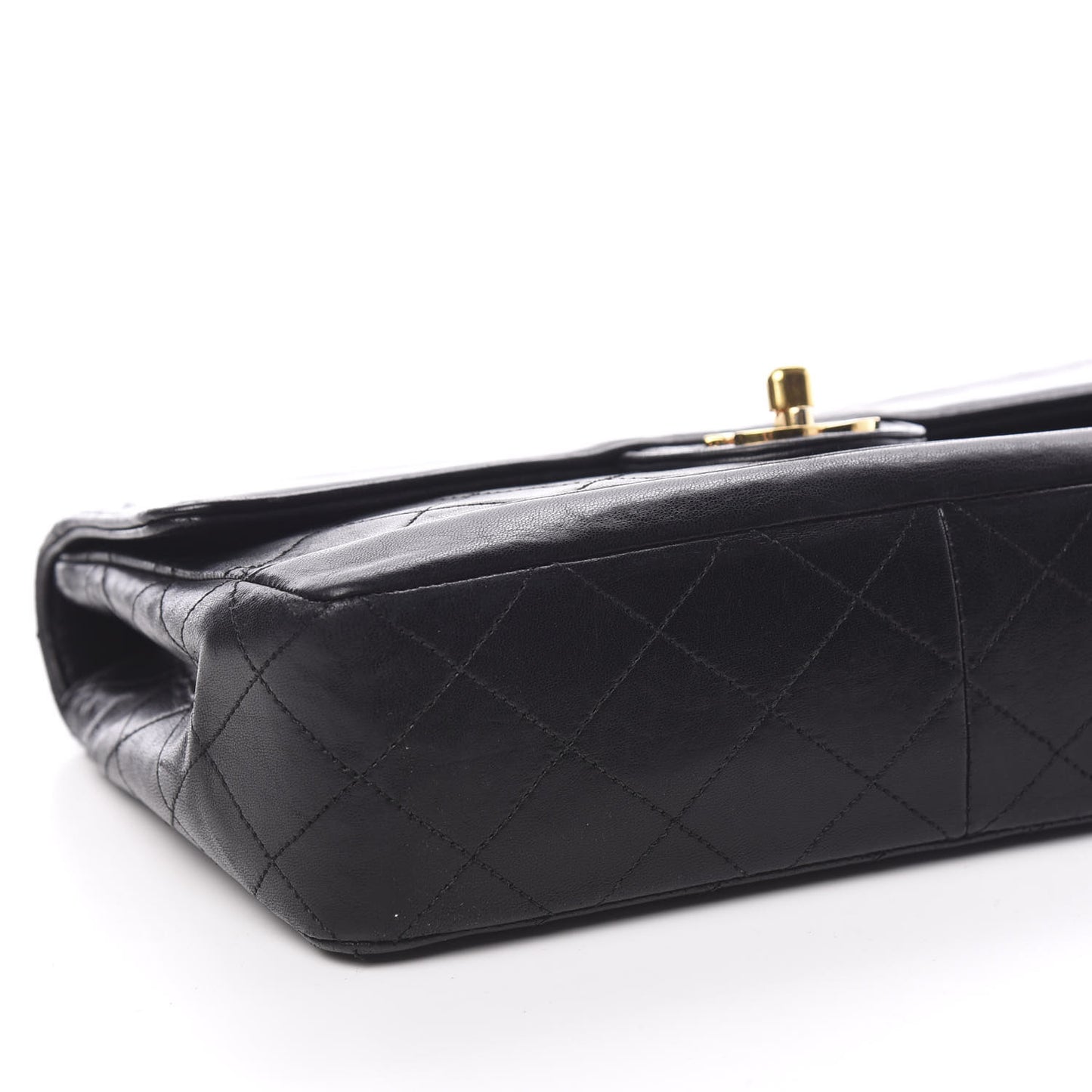 Lambskin Quilted Medium Single Flap Black