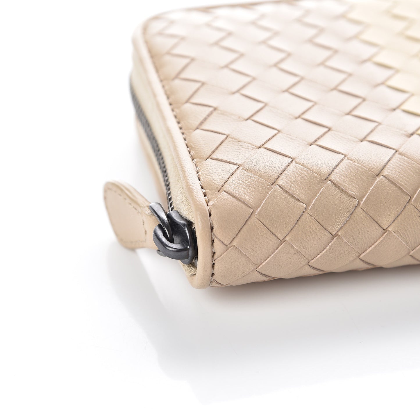 Nappa Intrecciato Zip Around Wallet Mink Multicolor