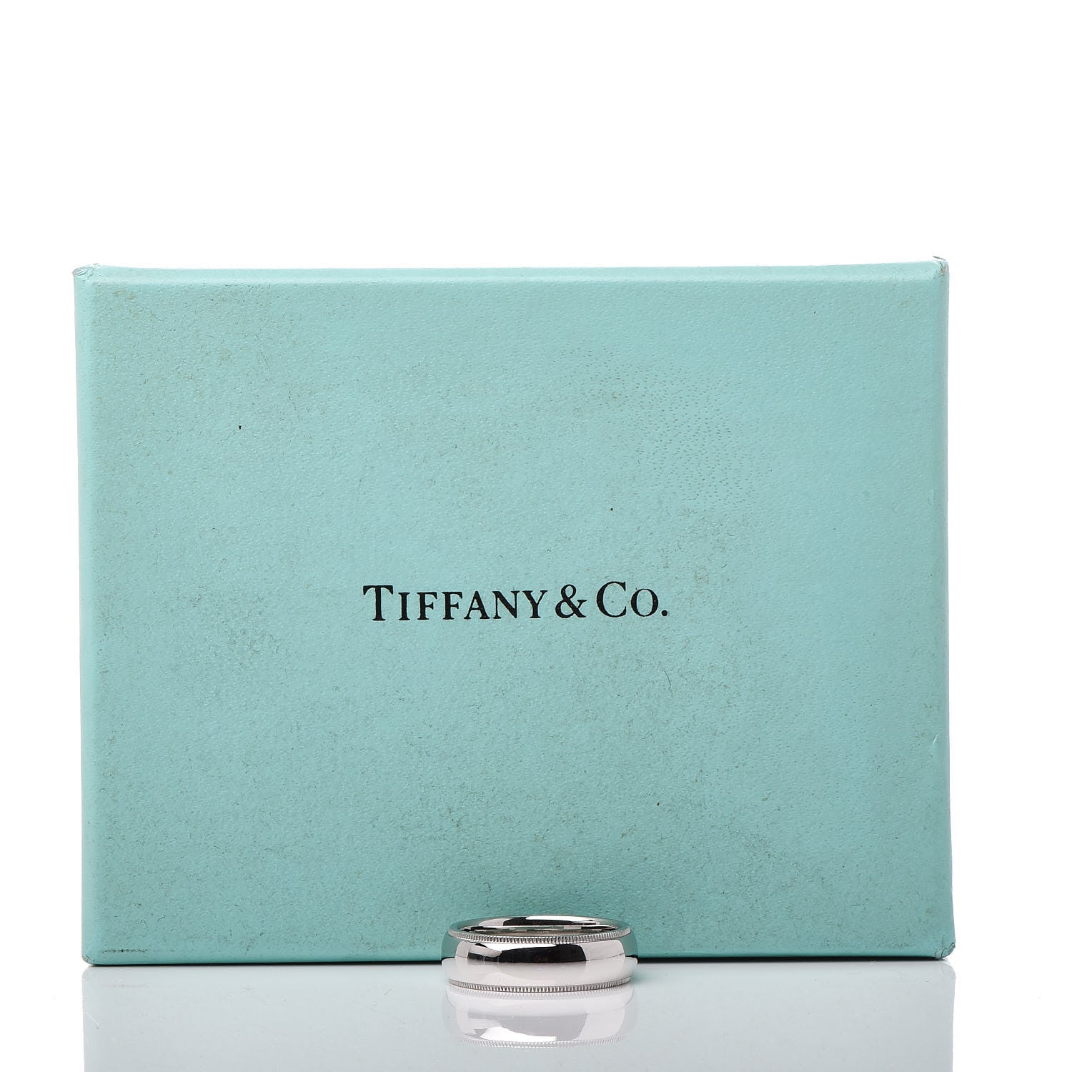 Tiffany Platinum 6mm Classic Milgrain Wedding Band Ring 54 7 5 of 5