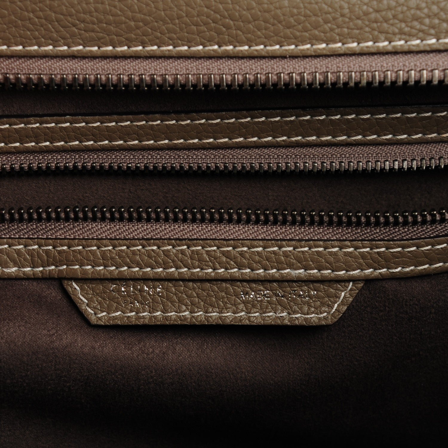 Celine Drummed Calfskin Mini Luggage Souris 6 of 8