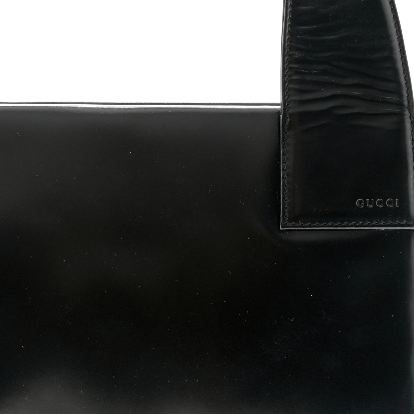 Shiny Calfskin Shoulder Bag Black