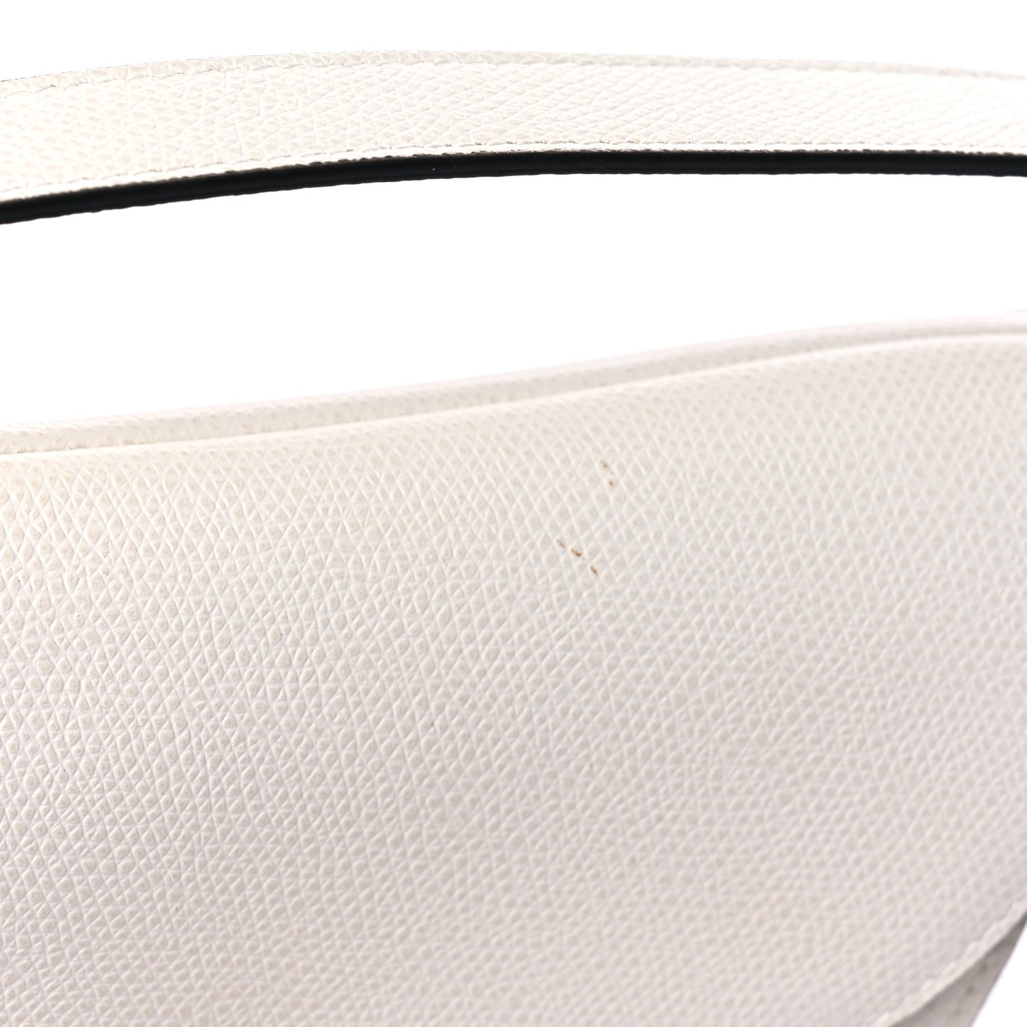 Grained Calfskin Saddle Bag White
