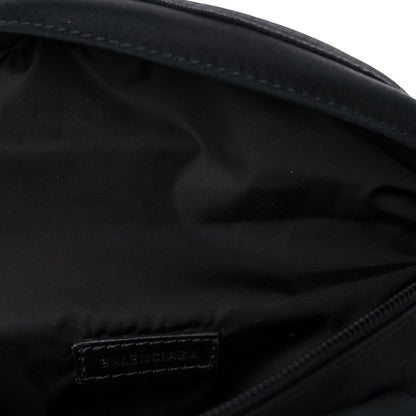 Balenciaga Sport Nylon Logo Embroidered Wheel Belt Bag Black White 9 of 11