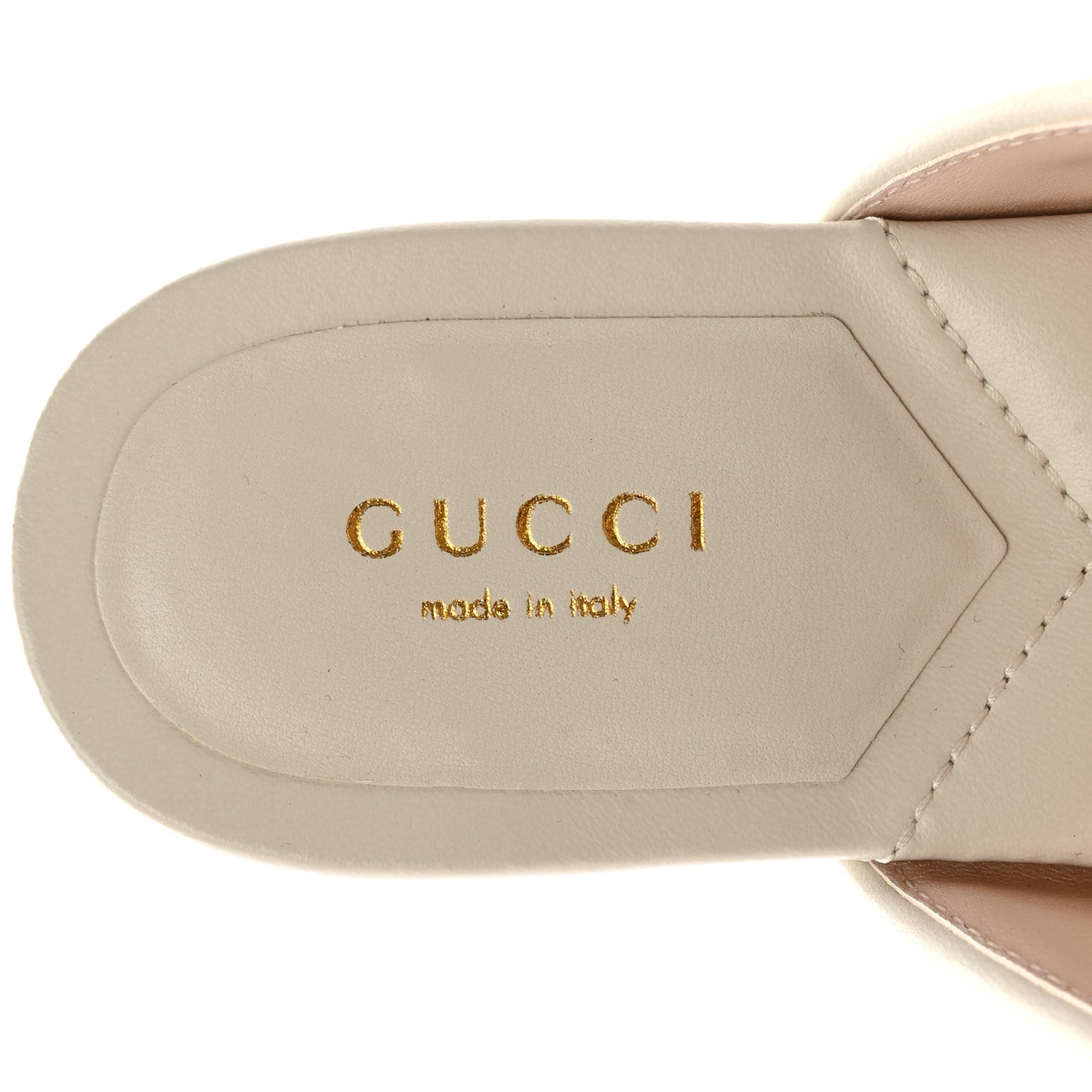 Nappa Charlotte Double G Marmont Thong Sandals 37.5 Mystic White