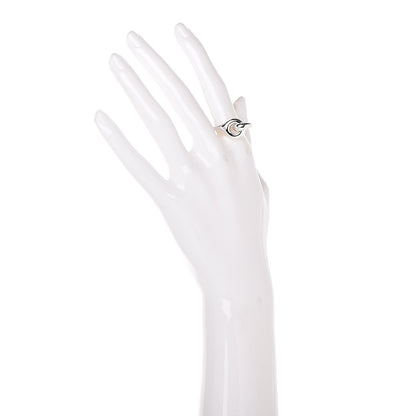 Hermes Sterling Silver Double Circle Link Ring 54 6.75 2 of 6