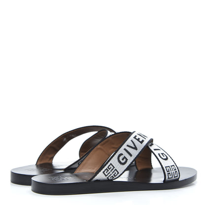 Givenchy Grosgrain Cross Logo Ankle Strap Sandals 36 Black White 4 of 8