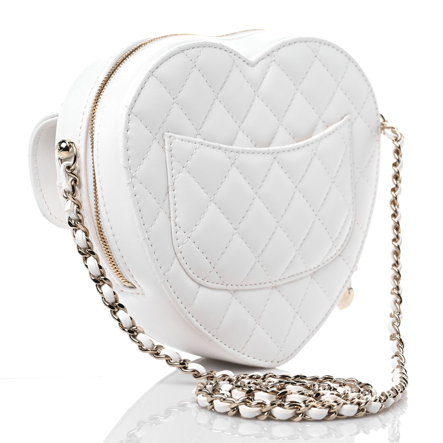 Chanel Lambskin Quilted CC In Love Heart Bag White 3 of 11