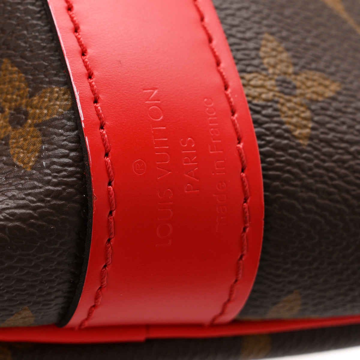 Calfskin Monogram Keepall Bandouliere 50 Coquelicot