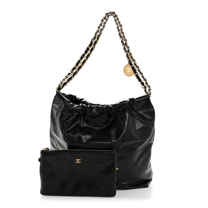 Chanel Shiny Calfskin Quilted Small Chanel 22 Black 3 of 12