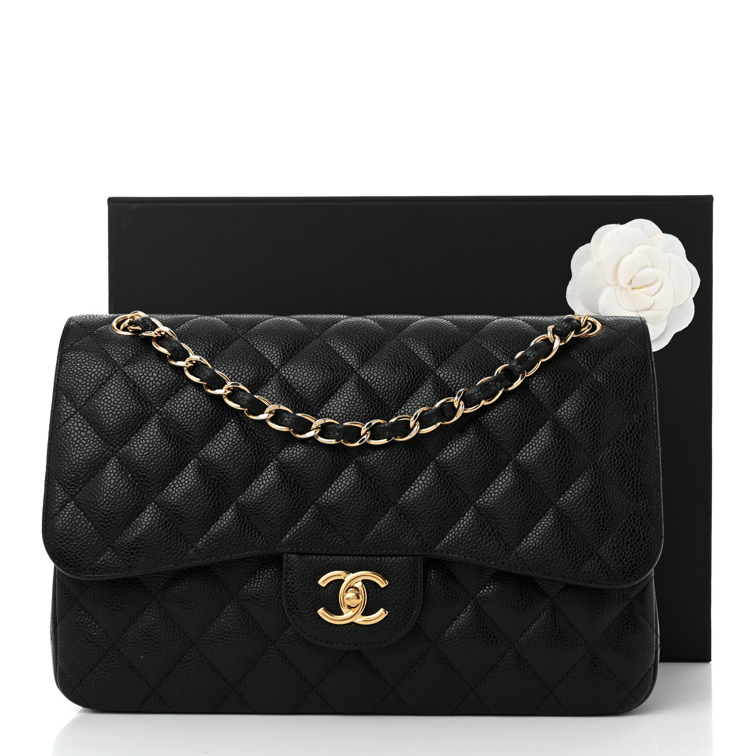 Chanel Caviar Quilted Jumbo Double Flap Black 12 of 12