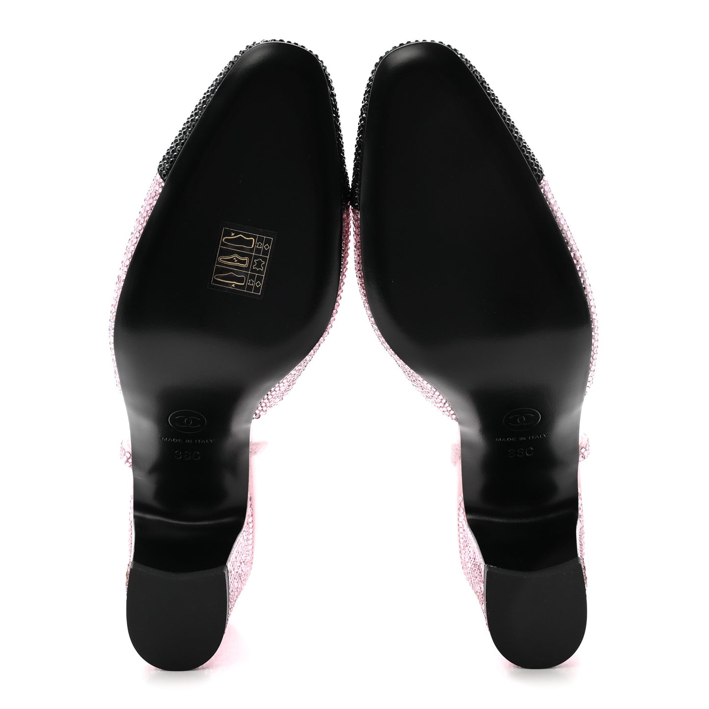 Strass Cap Toe CC Slingback Pumps 38 Pink Black