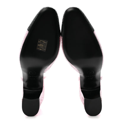 Chanel Strass Cap Toe CC Slingback Pumps 38 Pink Black 6 of 9