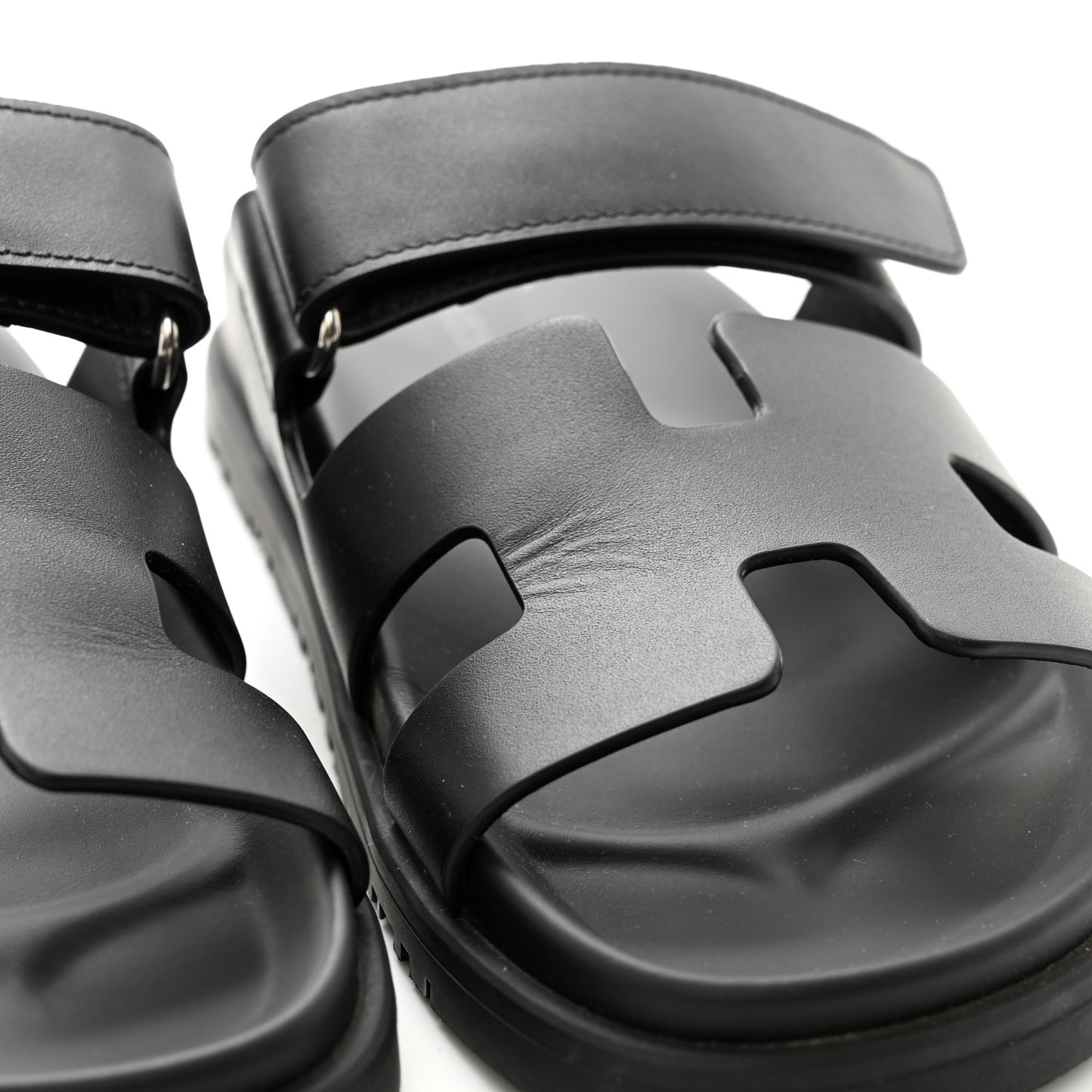 Calfskin Womens Chypre Sandals 36.5 Black