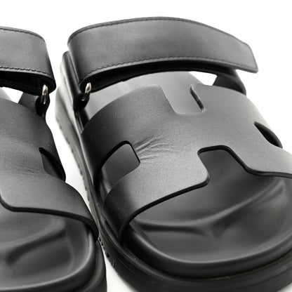 Hermes Calfskin Womens Chypre Sandals 36.5 Black 9 of 10