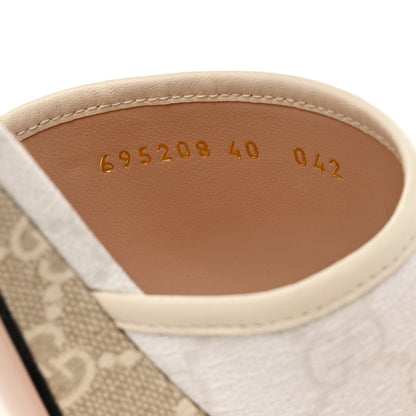 Gucci GG Supreme Monogram Malaga Kid Platform Mule Sandals 40 White Mystic White 6 of 9