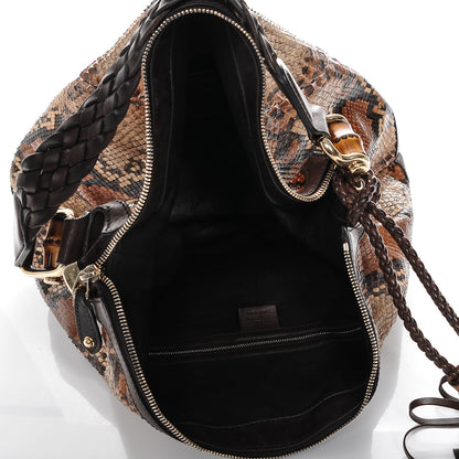 Gucci Python Medium Eva Hobo Natural Brown 5 of 7