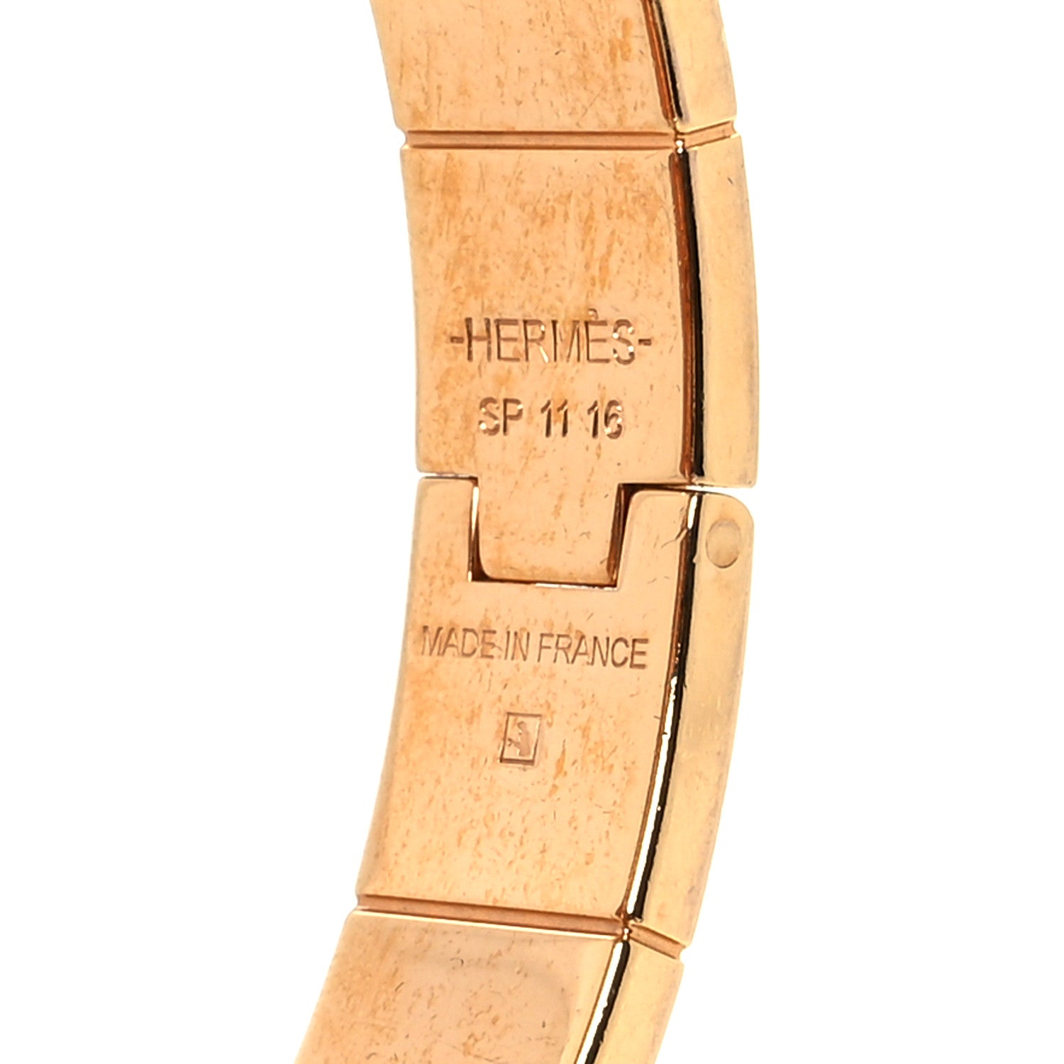 Hermes Matte Alligator Narrow Hinged Bracelet M Black 4 of 4