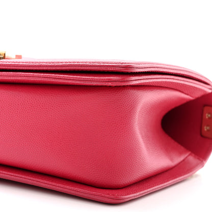Chanel Caviar Quilted Medium Boy Flap Dark Pink 10 of 12