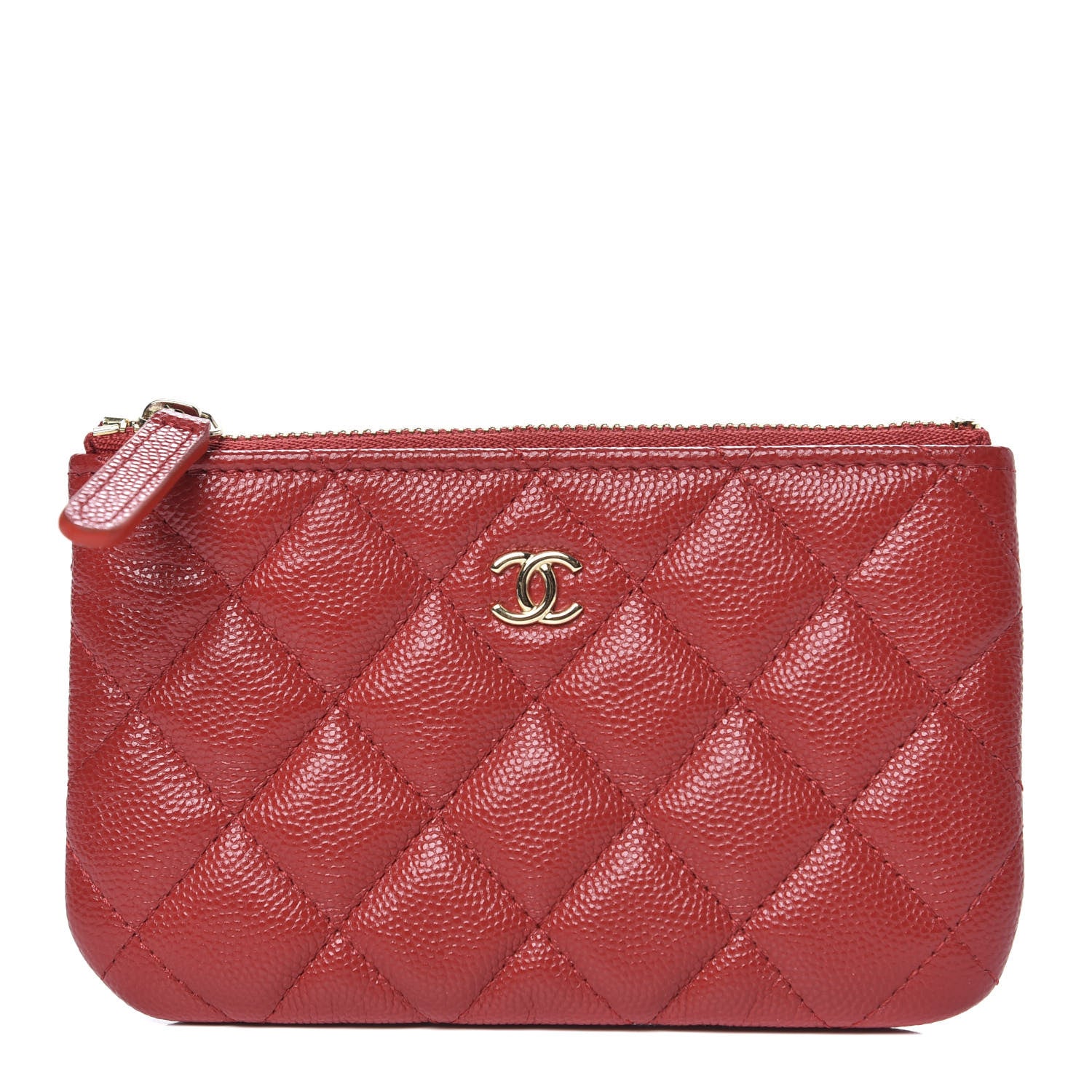 Chanel Caviar Quilted Small Cosmetic Case Red 1 of 7