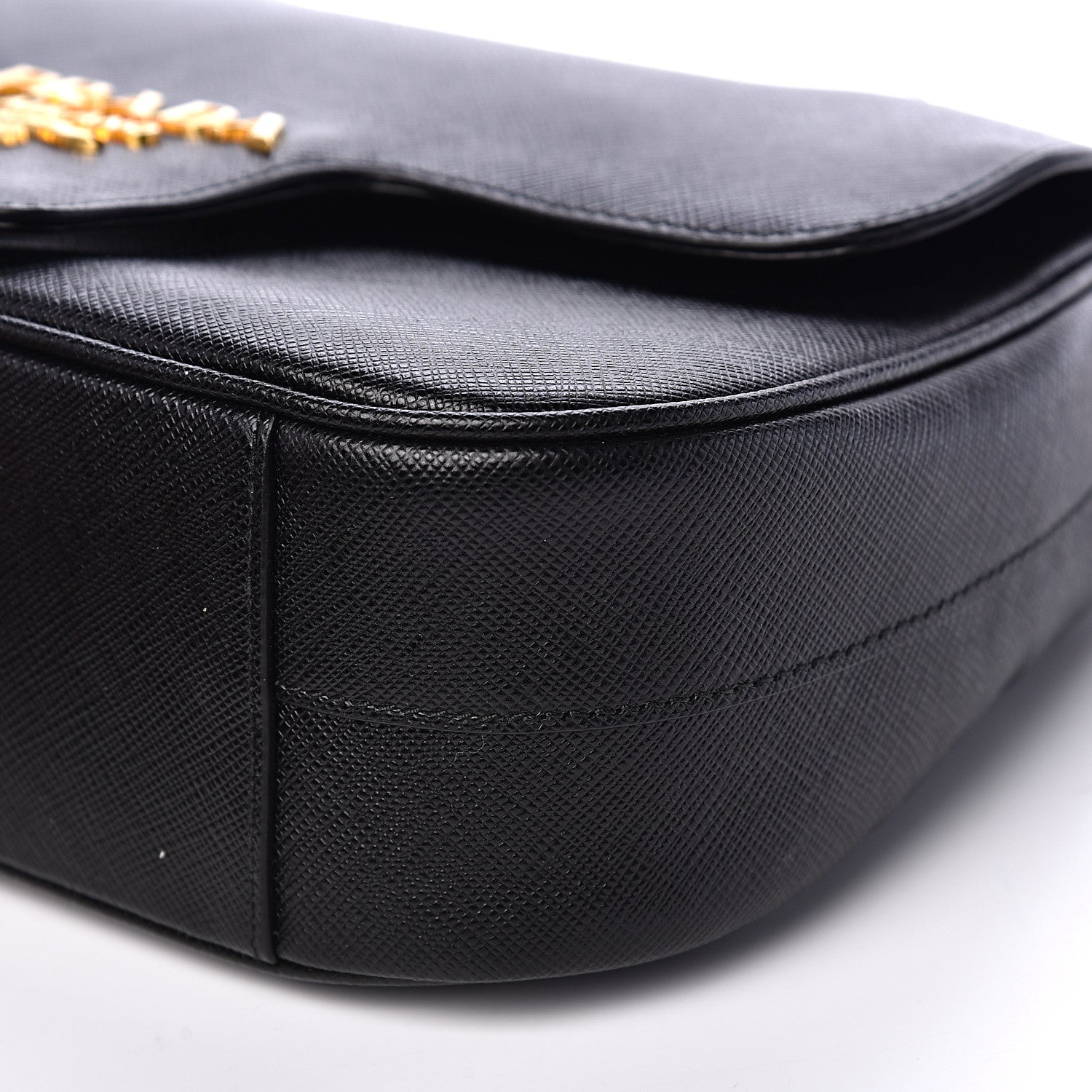 Prada Saffiano Lux Chain Shoulder Bag Black 8 of 11