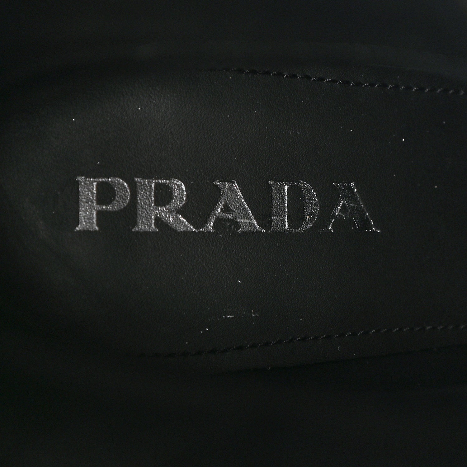 Prada Vitello Metal Triangle Logo Block Heel 65mm Knee Boots 39 Black 7 of 7