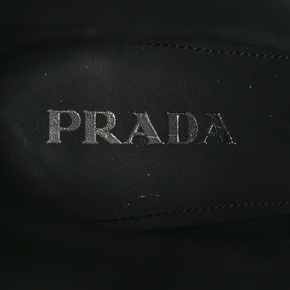 Prada Vitello Metal Triangle Logo Block Heel 65mm Knee Boots 39 Black 7 of 7