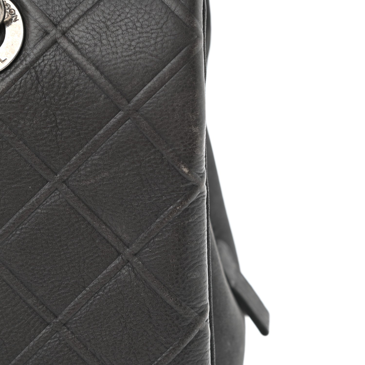 Chanel Calfskin Diamond Embossed Large CC Zip Shopping Tote Grey 10 of 14