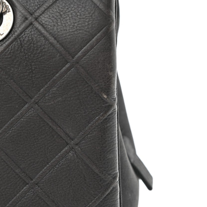 Chanel Calfskin Diamond Embossed Large CC Zip Shopping Tote Grey 10 of 14