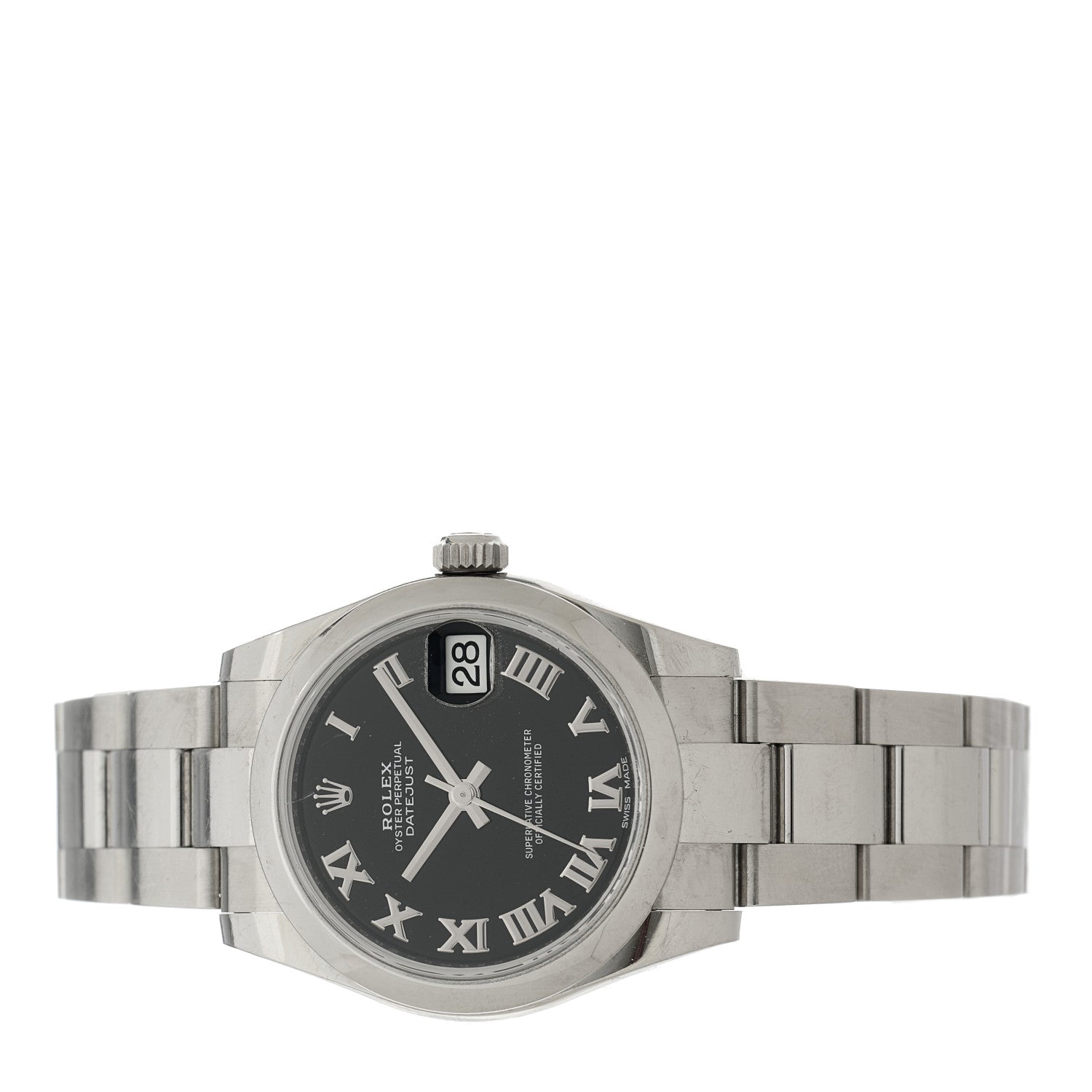 Rolex Stainless Steel 31mm Oyster Perpetual Datejust Watch Black Roman 278240 2 of 5