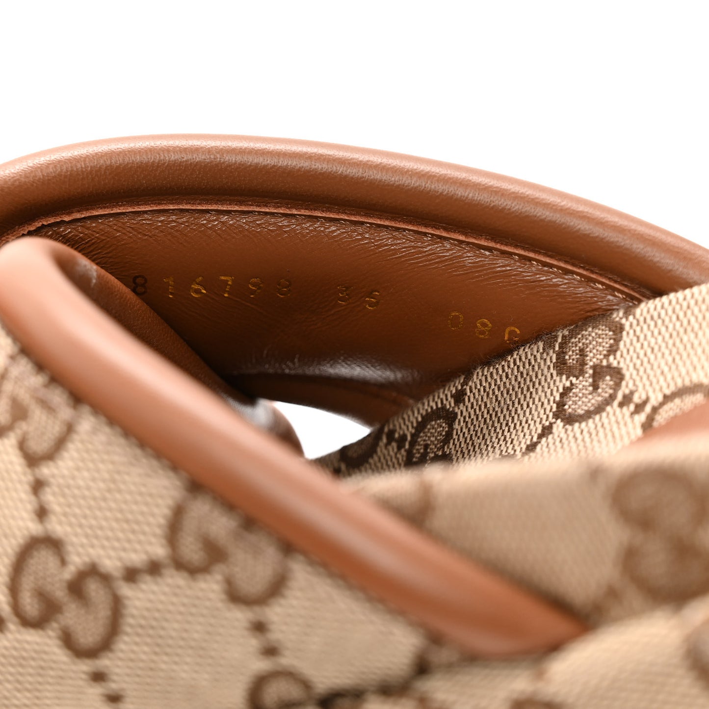Monogram GG Calfskin Angelina Platform 55mm Slide Sandals 38.5 Camel Ebony 35 Camel Ebony