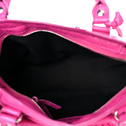 Balenciaga Agneau Classic Silver Hardware Mini City Rose Magenta 5 of 13