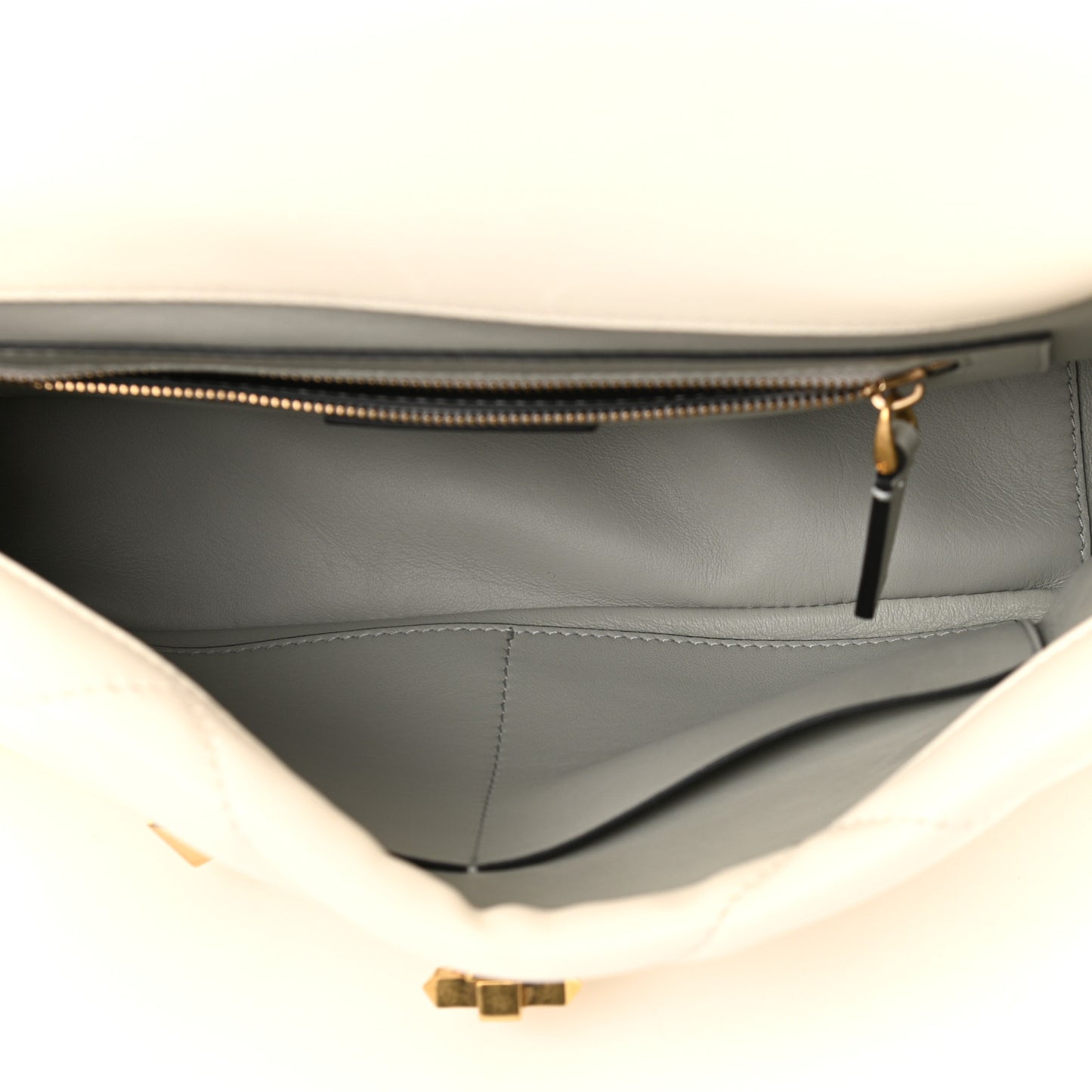Nappa Large Roman Stud Shoulder Bag Ivory