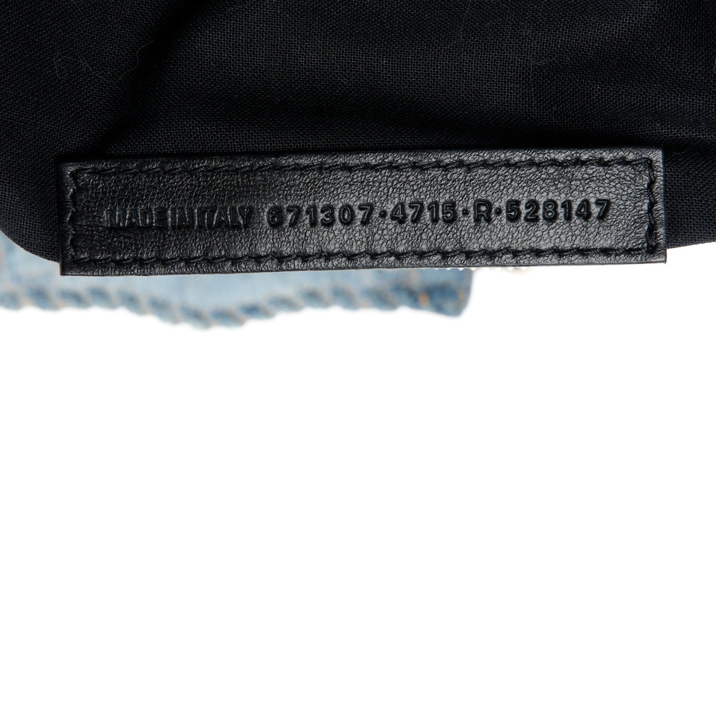 Washed Frayed Denim Crystal Small Le Cagole Shoulder Bag Blue