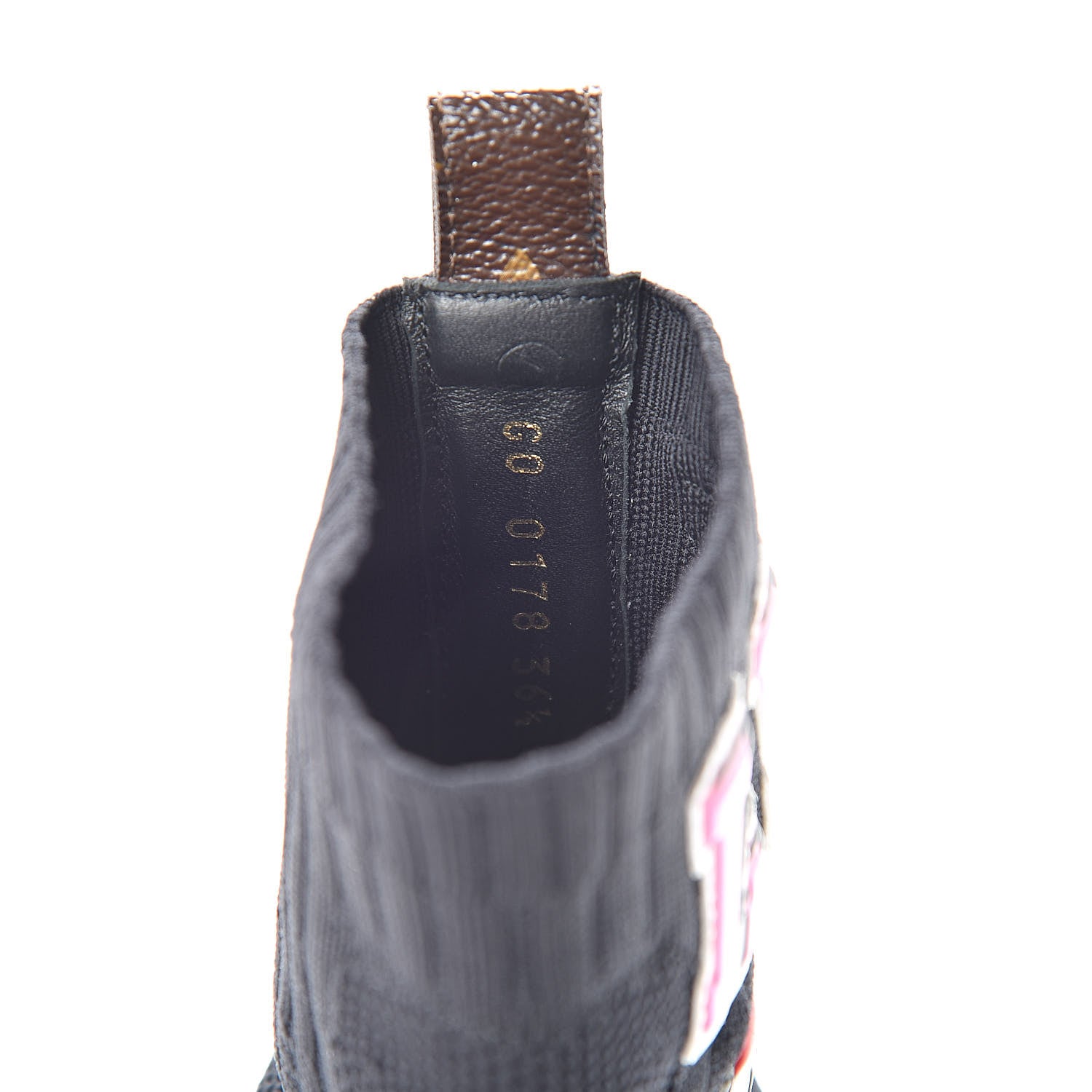 Louis Vuitton Stretch Fabric LV Black Heart Sock Sneaker 36.5 Black 8 of 10