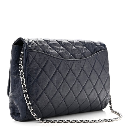 Chanel Caviar Quilted Clutch With Chain Flap Blue 3 of 14