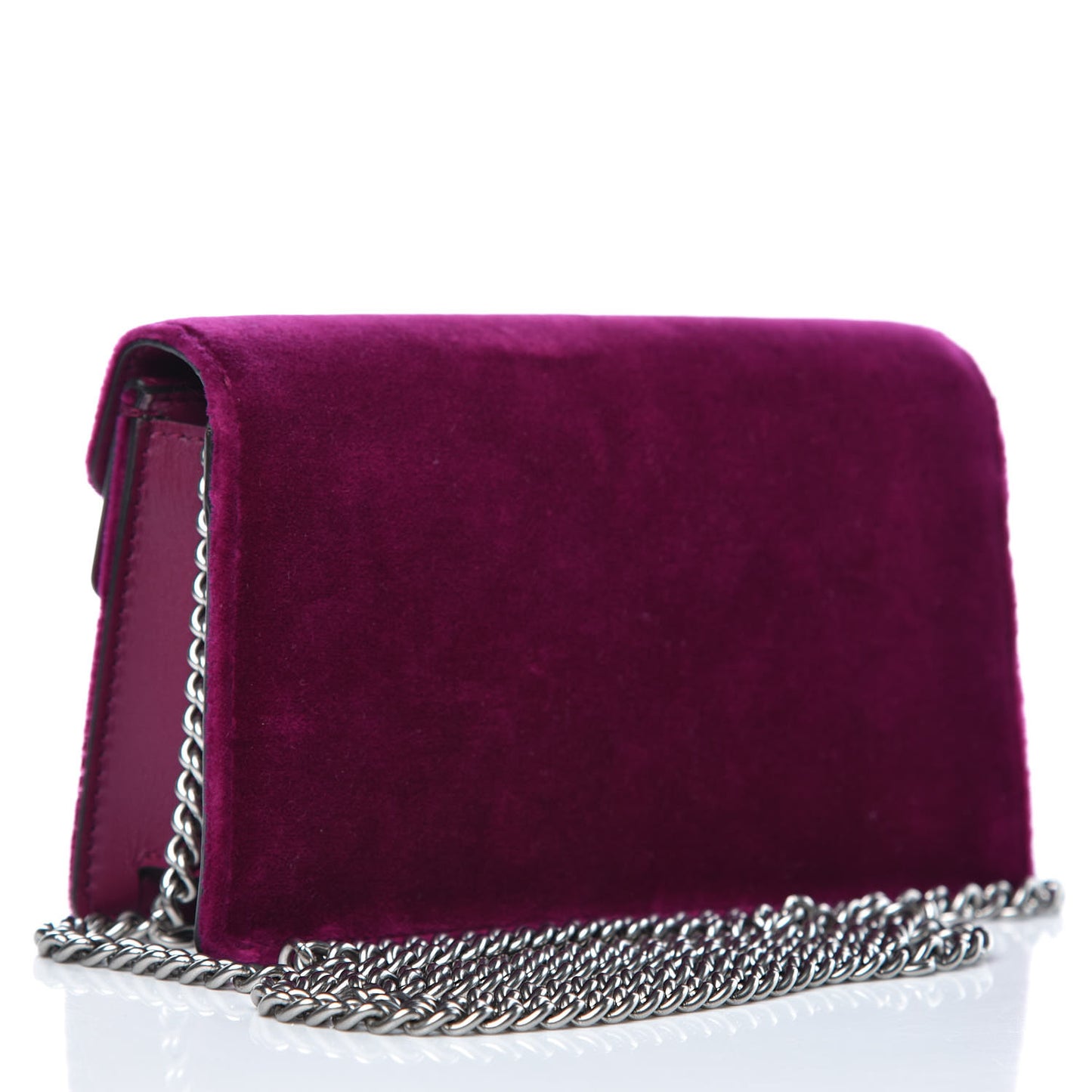 Velvet Super Mini Dionysus Shoulder Bag Fuchsia Violet Cyclamen