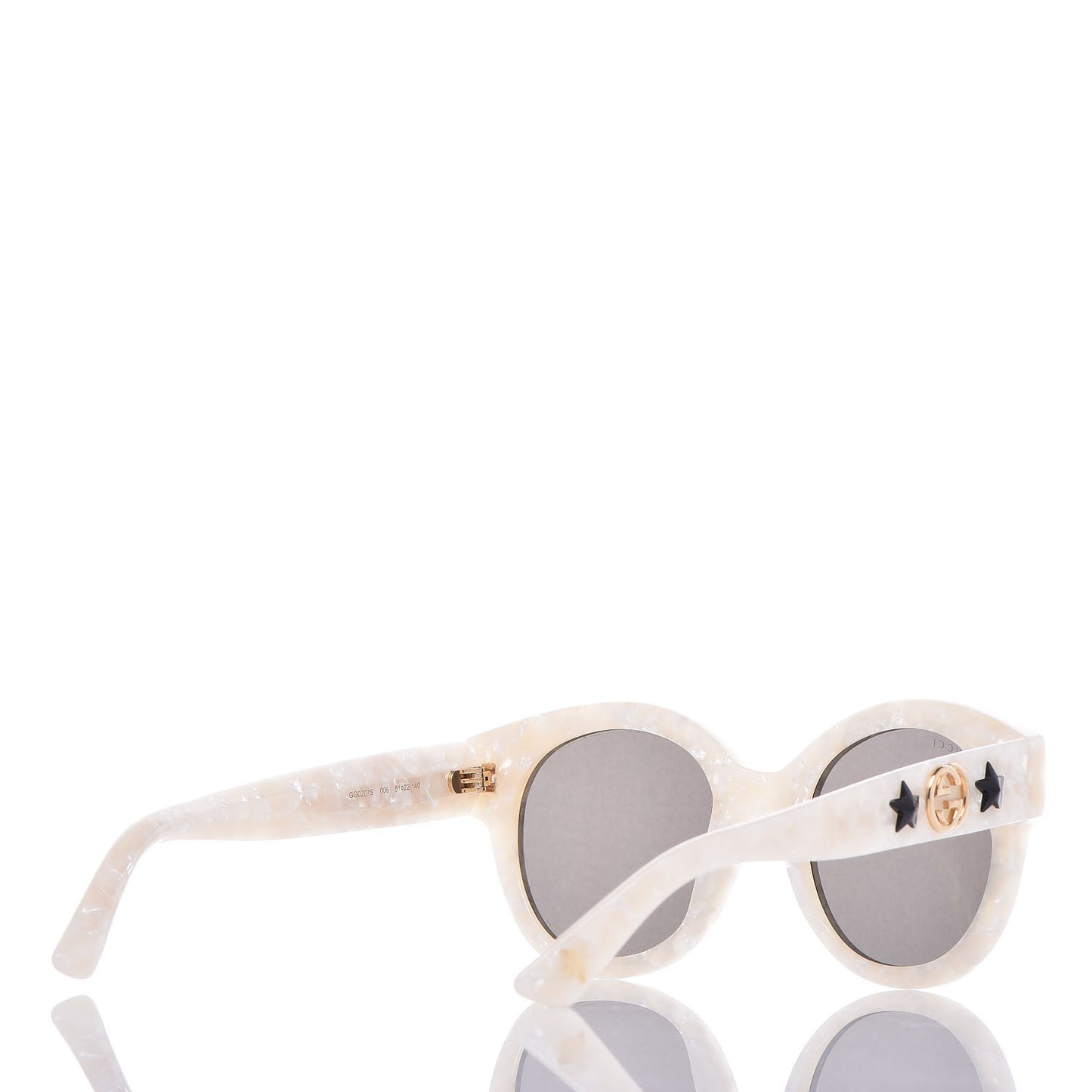 Round Frame GG Star Sunglasses GG0207S White