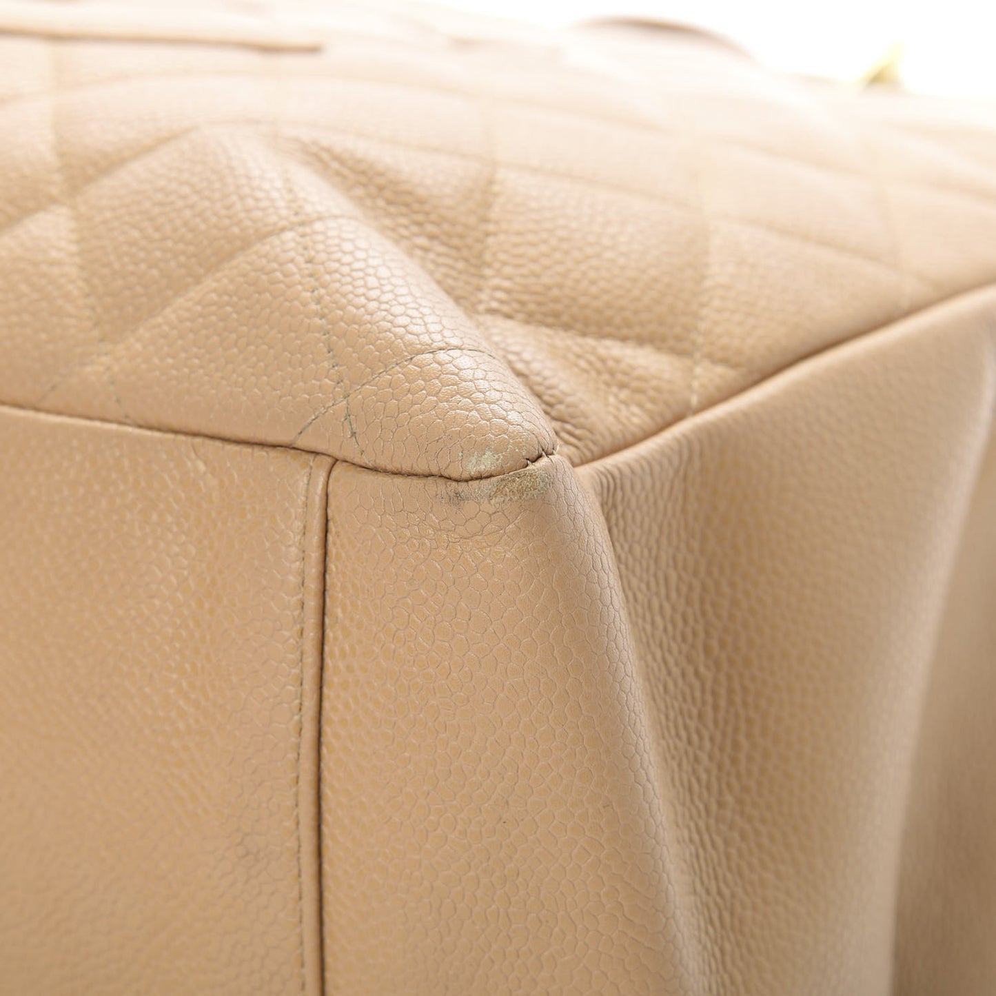 Caviar Quilted Grand Shopping Tote GST Beige