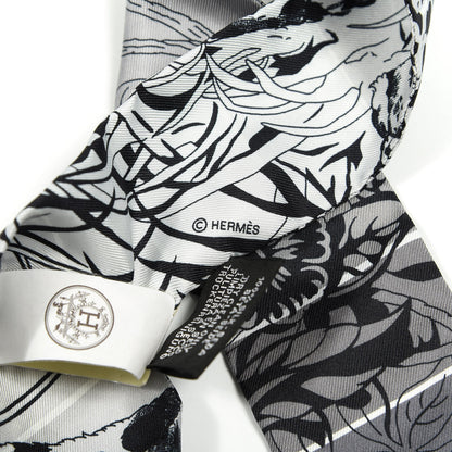 Hermes Silk Jungle Love Rainbow Twilly Gris Black White 2 of 4