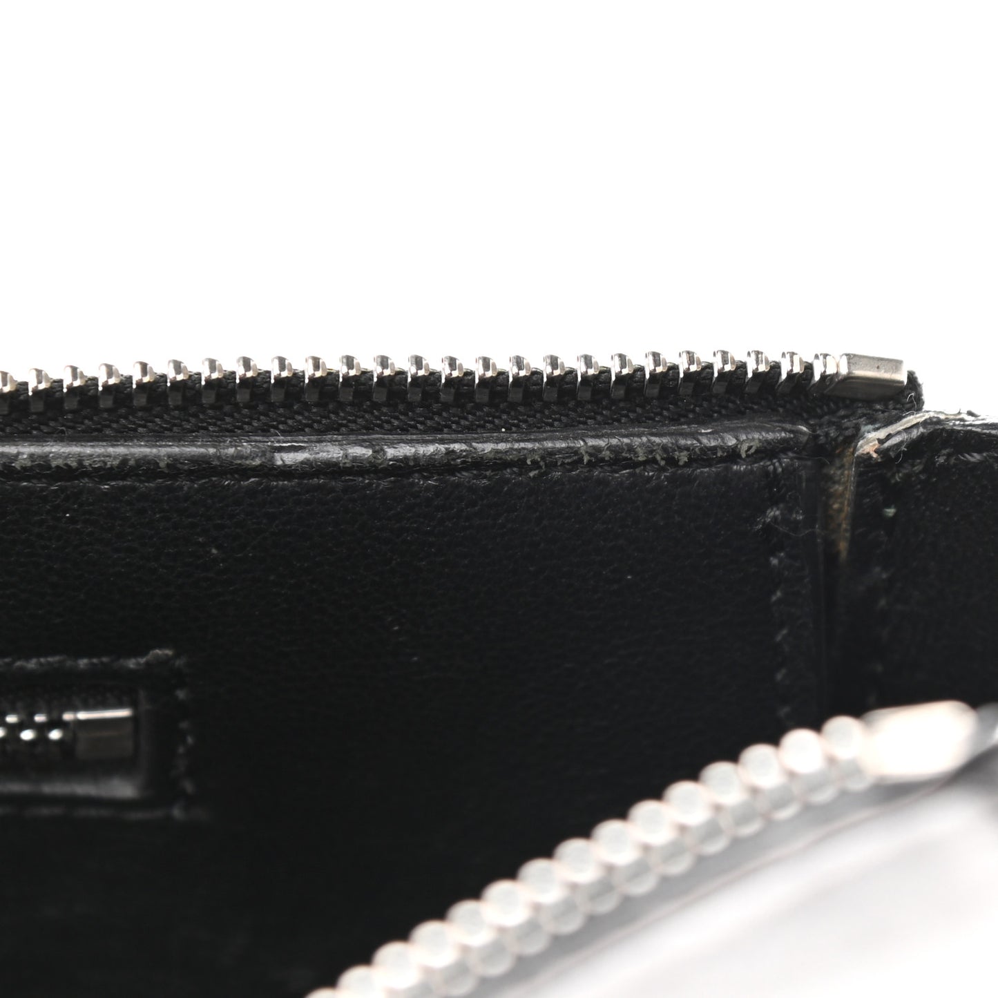Grained Calfskin Small Bi-Color Edge Shoulder Bag Black Green